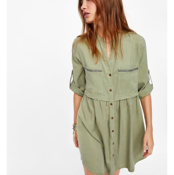 Zara beaded shirt dress Clearance